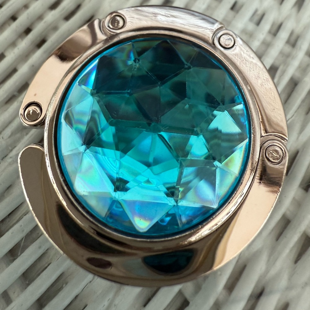 Blue and Silver-tone Purse Hook